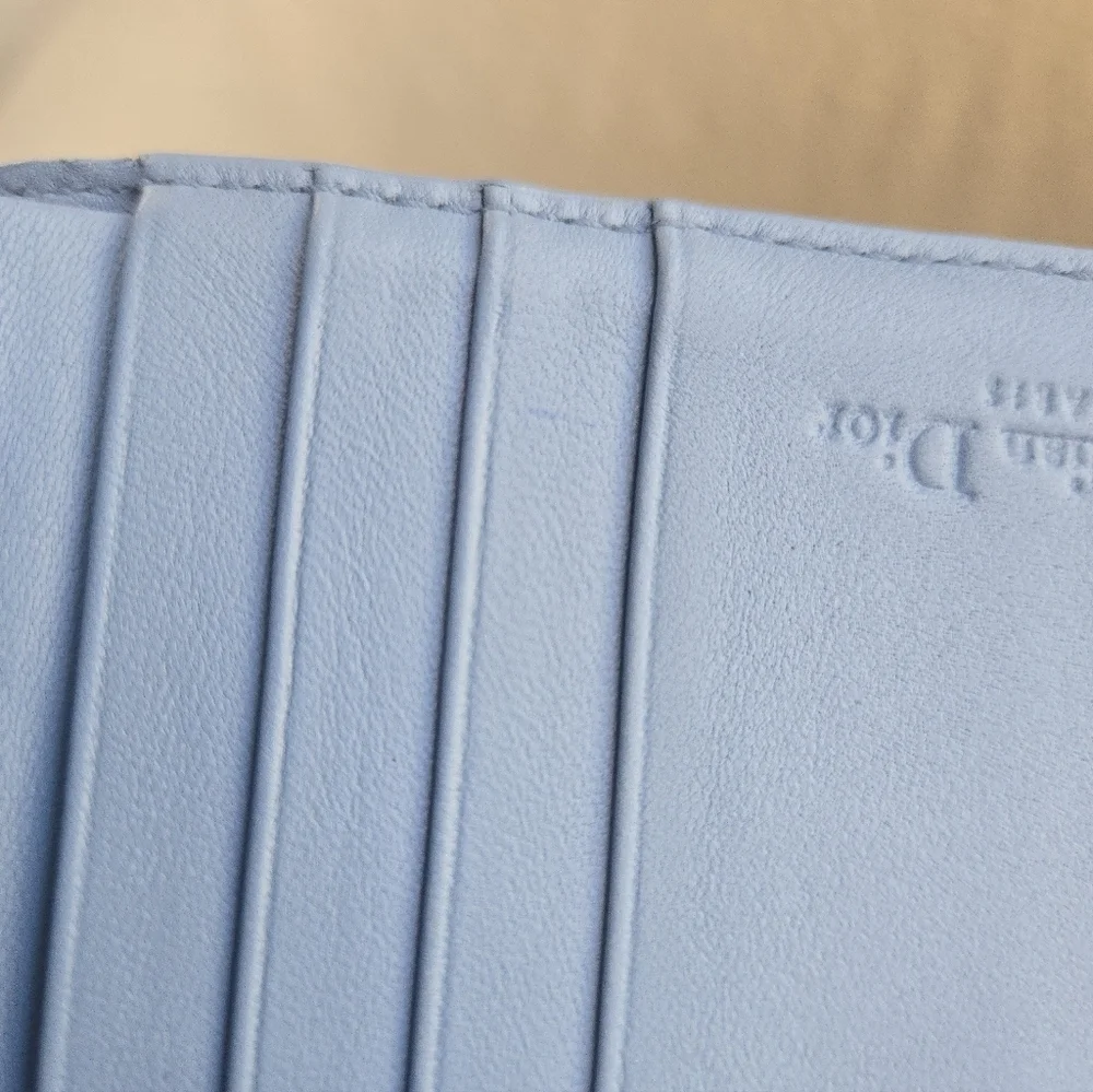 Christian Dior Cannage Lady Dior Eden Leather Wallet Blue - Picture 10 of 16